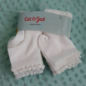 6pk NEW Girls Sz L 3-10 Cat & Jack Ankle Socks